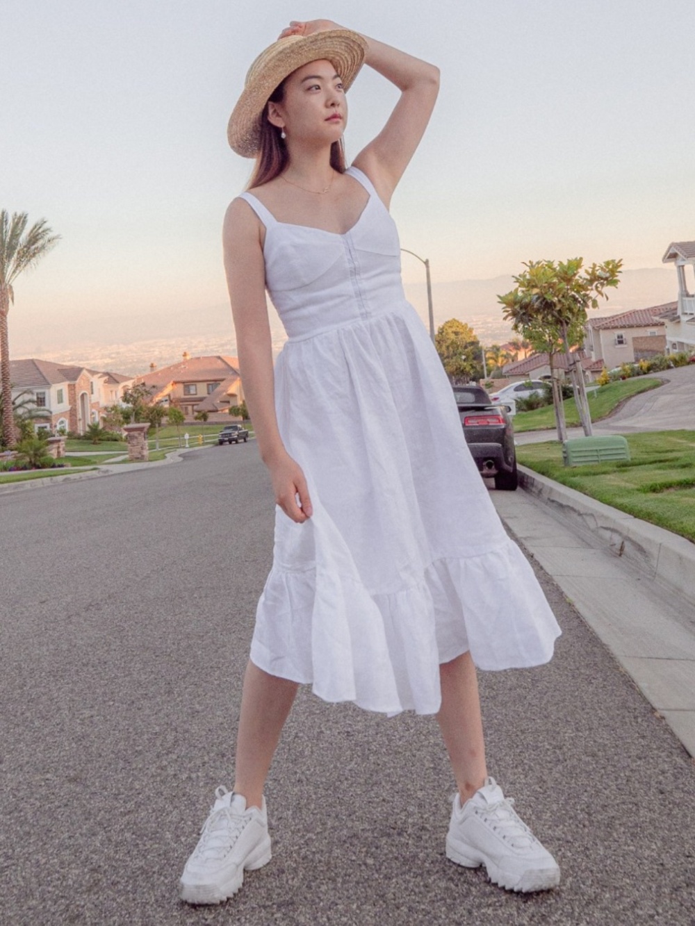 NEW Reformation Dolci Linen Dress White 12